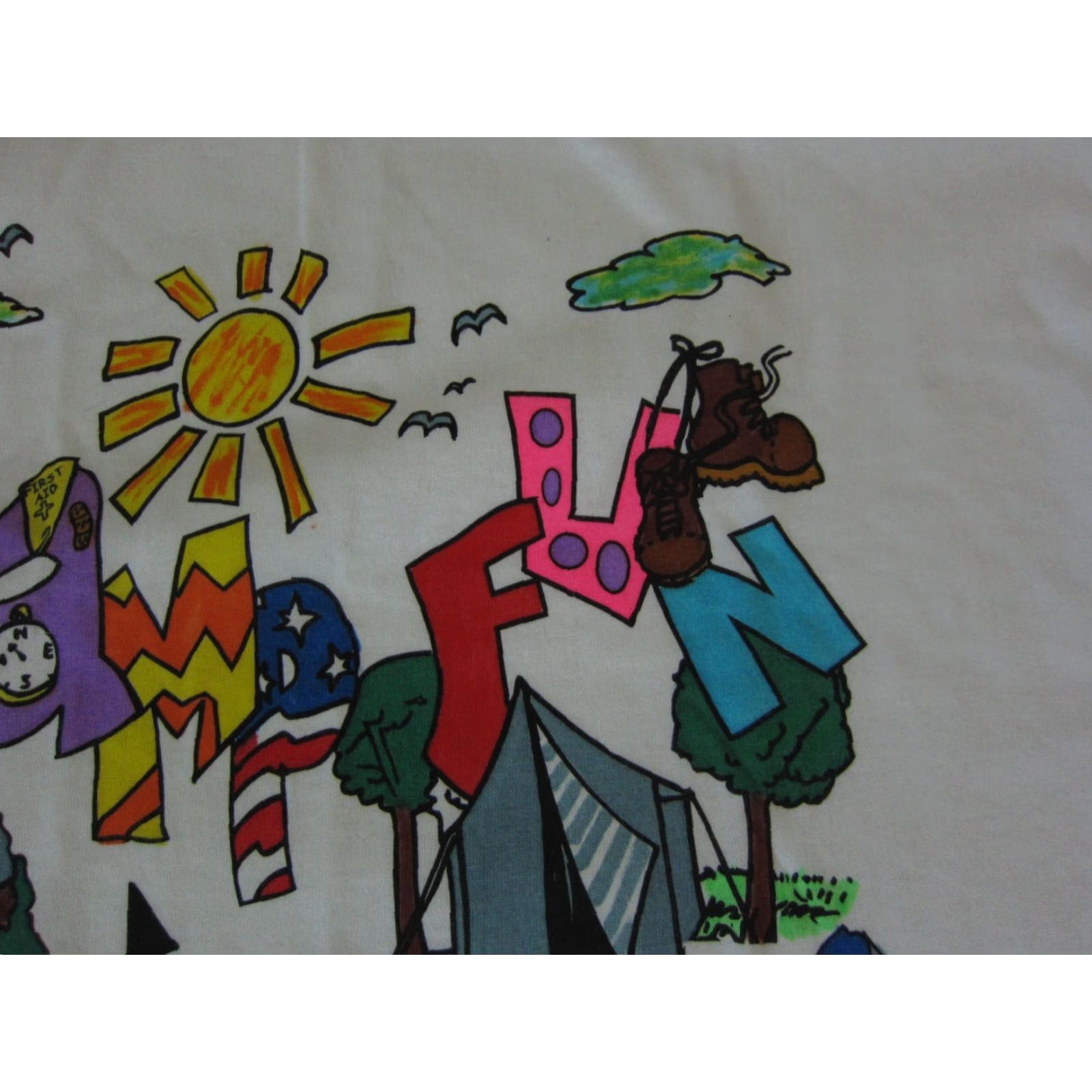 Delta VINTAGE Delta Shirt Mens L White 80s 90s Camp Tee T-Shirt Logo Short Sleeve Crew Neck Cotton Jersey Size US L / EU 52-54 / 3 - 4 Thumbnail