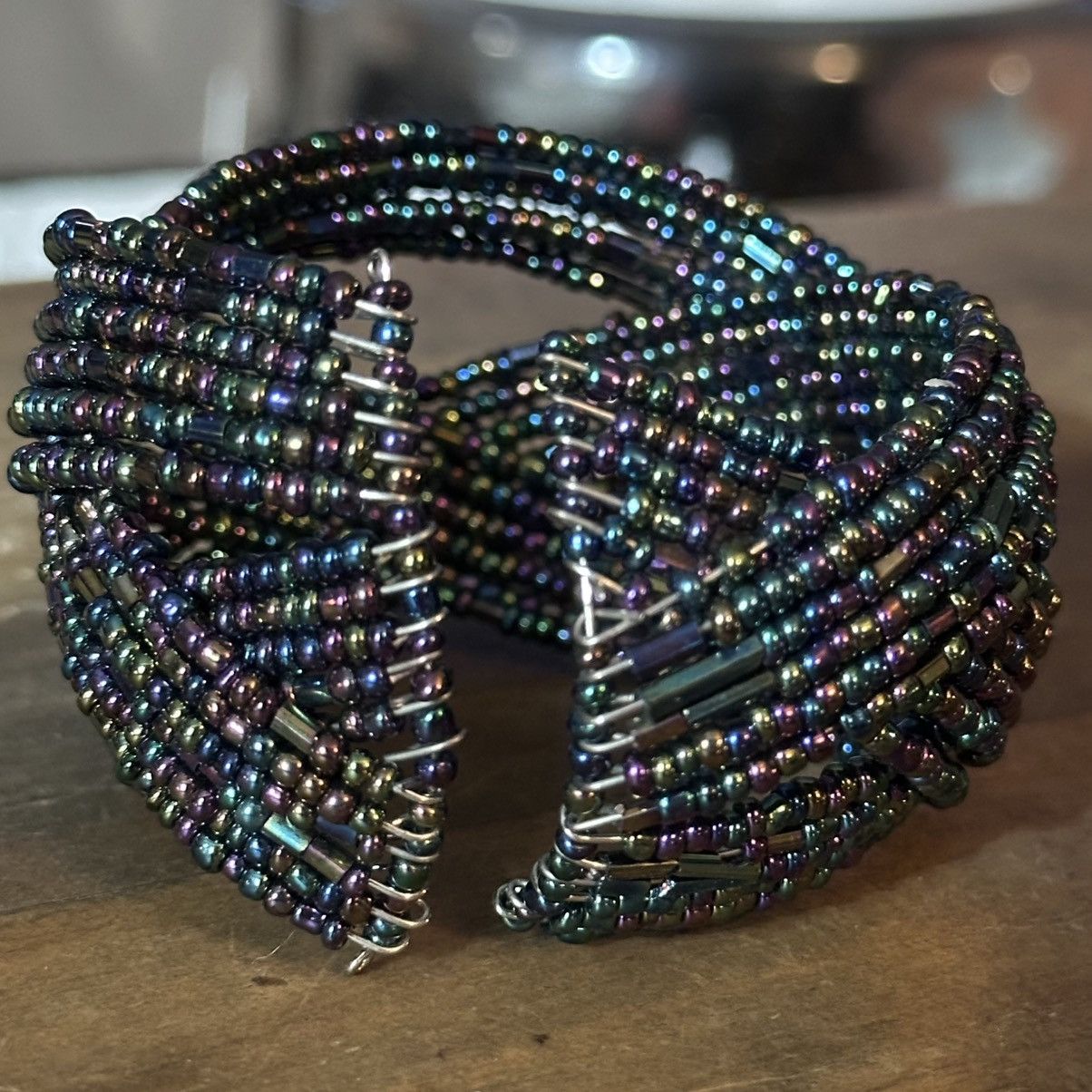 Vintage Vintage chunky braided iridescent seed bead bracelet Size ONE SIZE - 6 Thumbnail