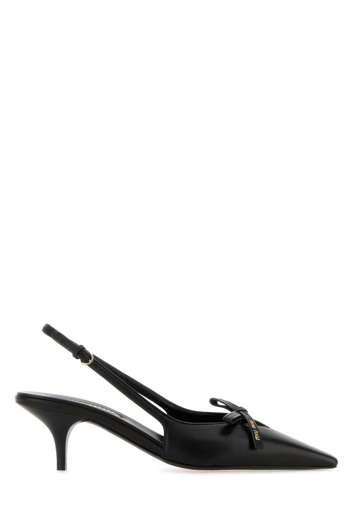 Miu Miu Black Leather Pumps Size US 7.5 / IT 37.5 - 1 Thumbnail
