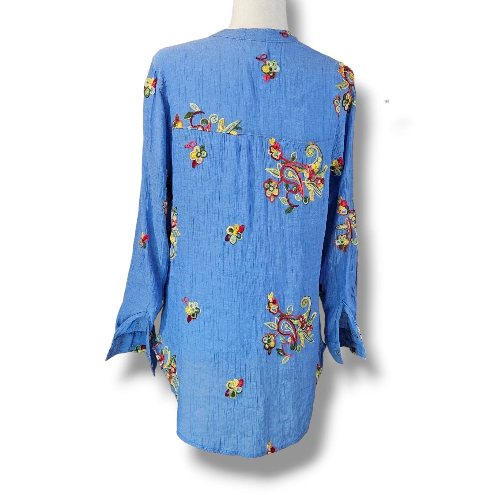 Other EUC Fig & Flower Embroidered Floral Blouse Sz. S Cornflower Size S / US 4 / IT 40 - 6 Thumbnail