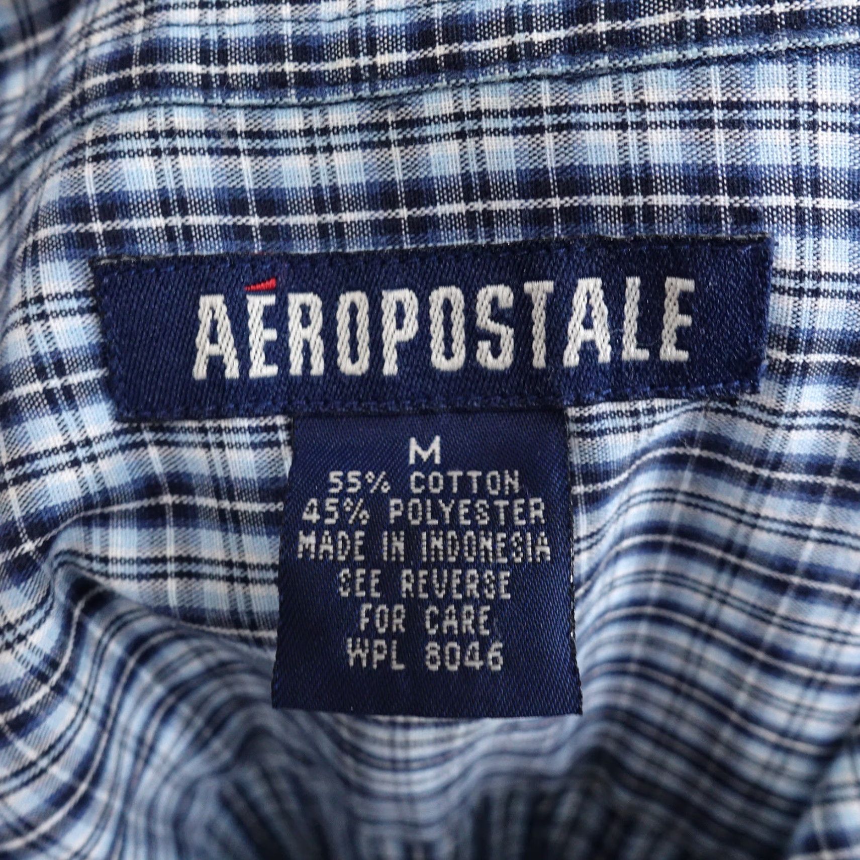 Aeropostale AEROPOSTALE Blue Plaid Short Sleeve Button-Up Shirt Adult Medium Men's Size US M / EU 48-50 / 2 - 6 Thumbnail