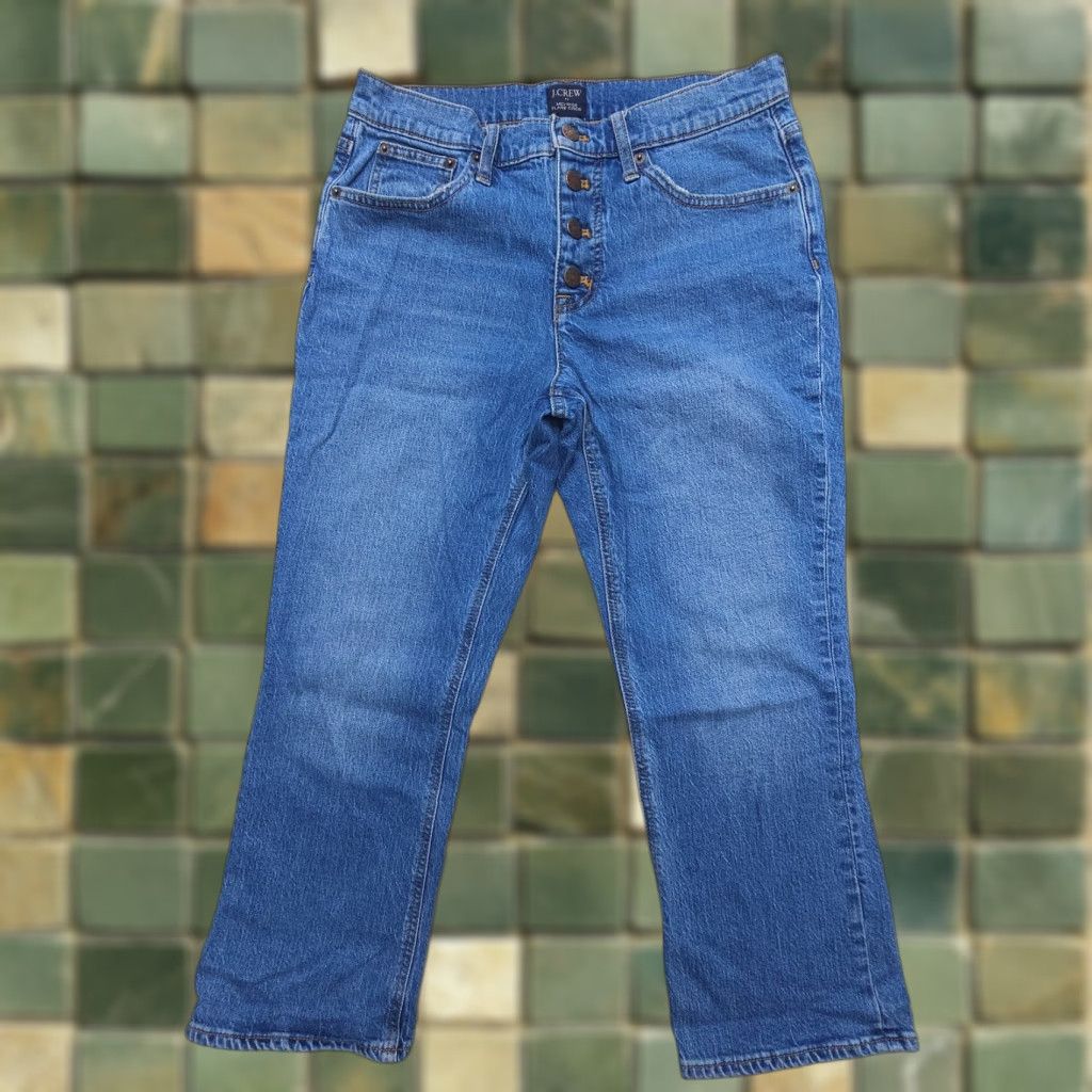 J.Crew J.CREW Jeans Mid Rise Flare Crop 28 Blue Denim 24" Inseam 5-Pocket City Vintage: No Size 28" / US 6 / IT 42 - 1 Thumbnail