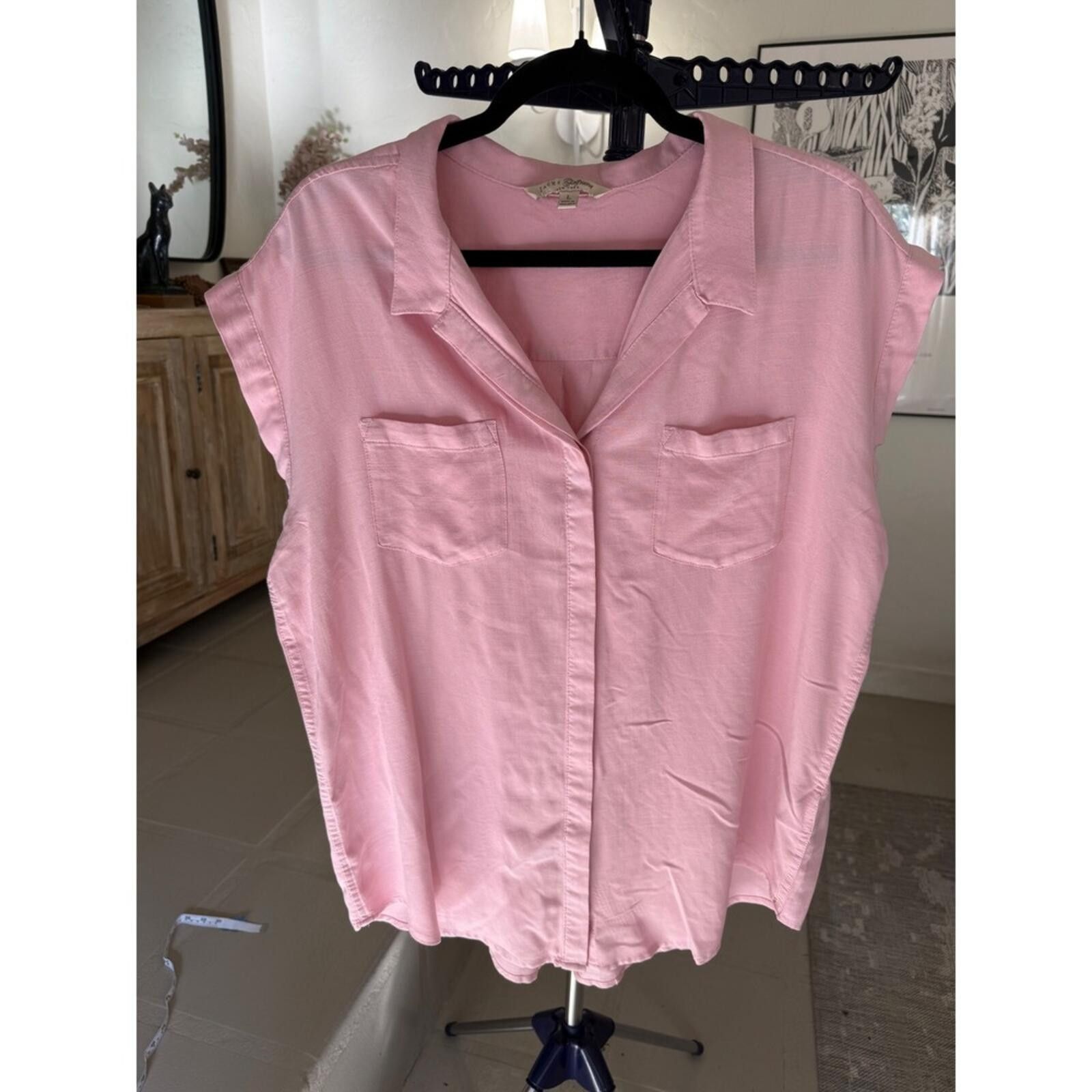 Other Jachs Girlfriend Pink Short Sleeve Button Down Shirt Size L Size L / US 10 / IT 46 - 4 Thumbnail
