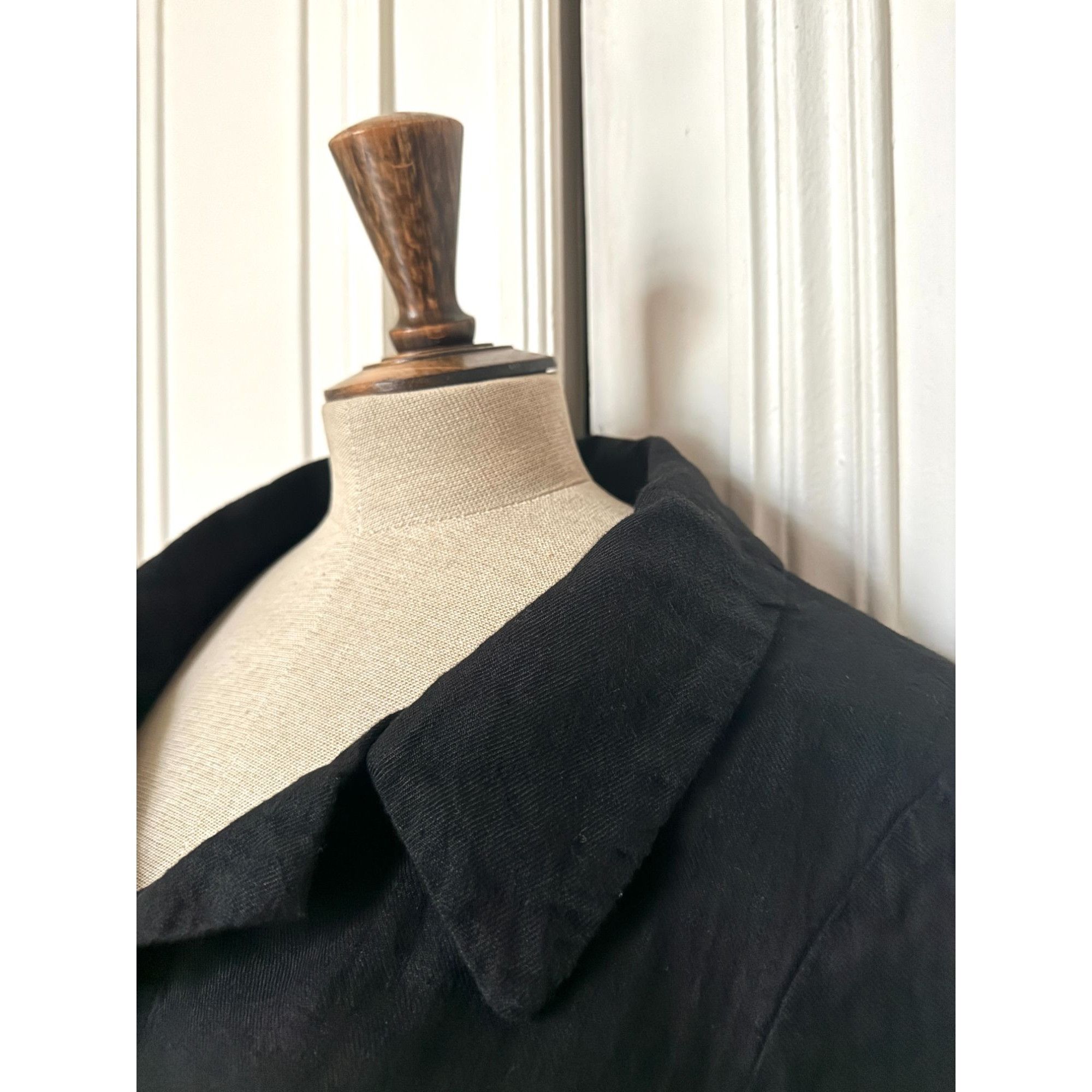 Comme des Garcons Women's Black Linen Coat Size S / US 4 / IT 40 - 4 Thumbnail