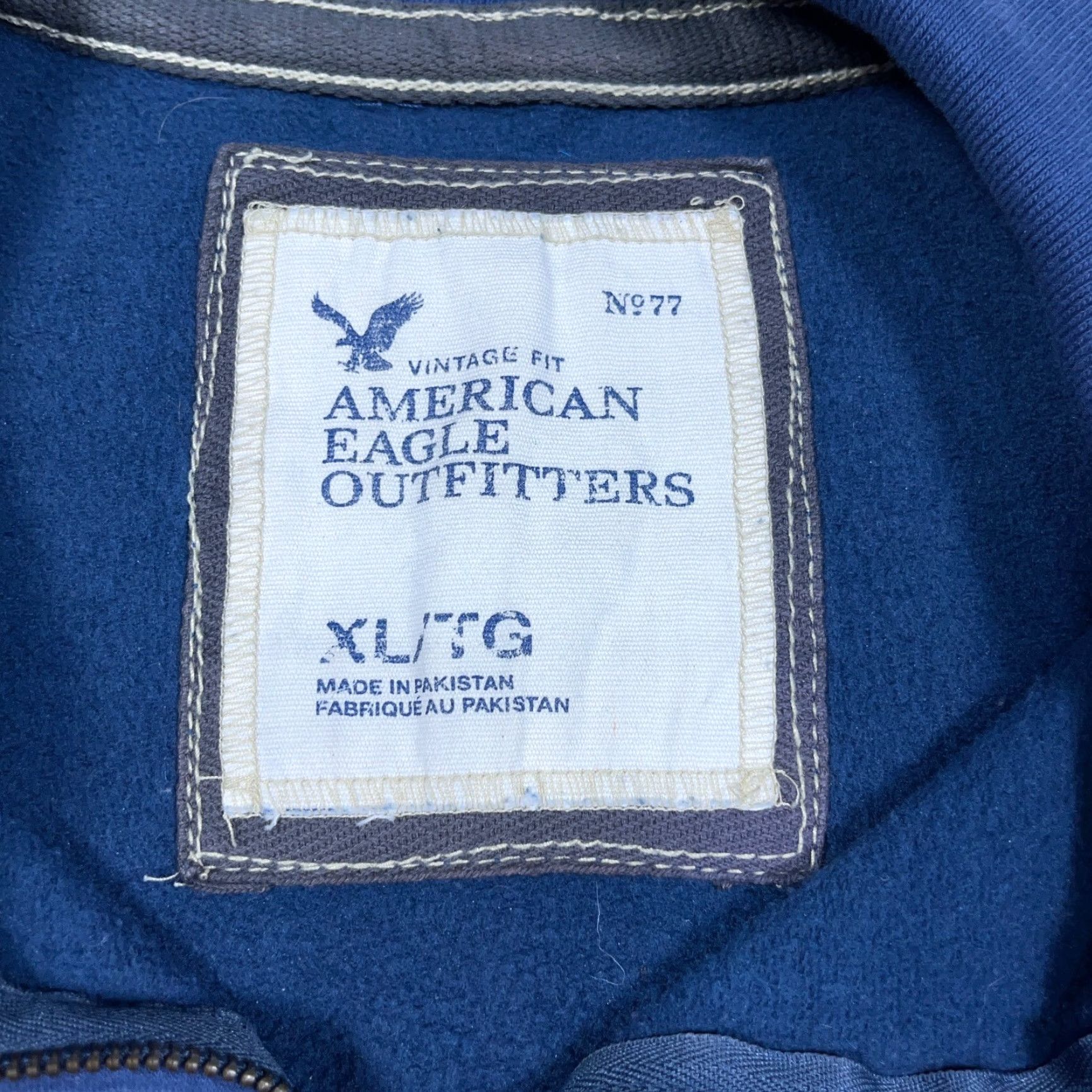 American Eagle Outfitters VINTAGE American Eagle Outfitters Sweatshirt Men XL Blue Pullover 1/4 Zip Hooded Mock Neck Fleece Logo Embroidered Pocket Sweatshirt Size US XL / EU 56 / 4 - 3 Thumbnail