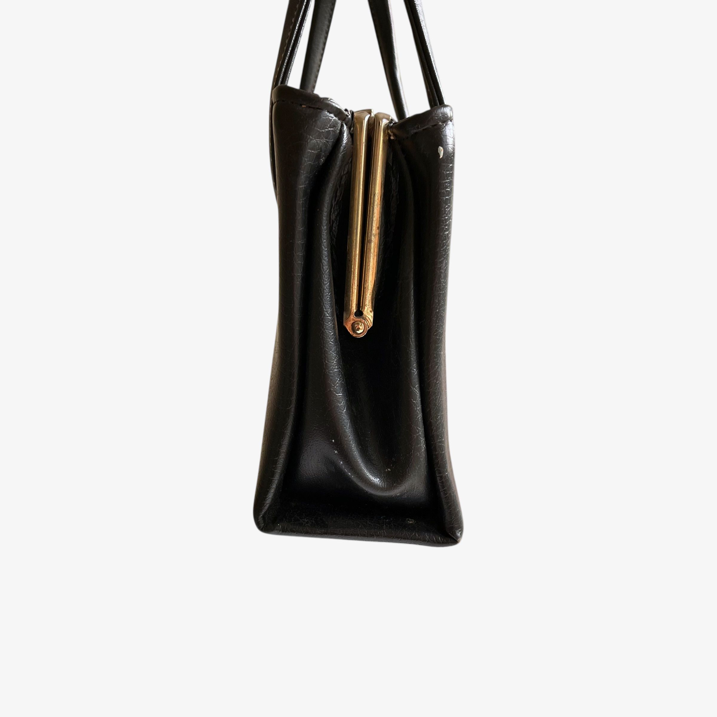 Other Vintage 1960s Black Pebbled Leather Shoulder Bag Size ONE SIZE - 8 Thumbnail