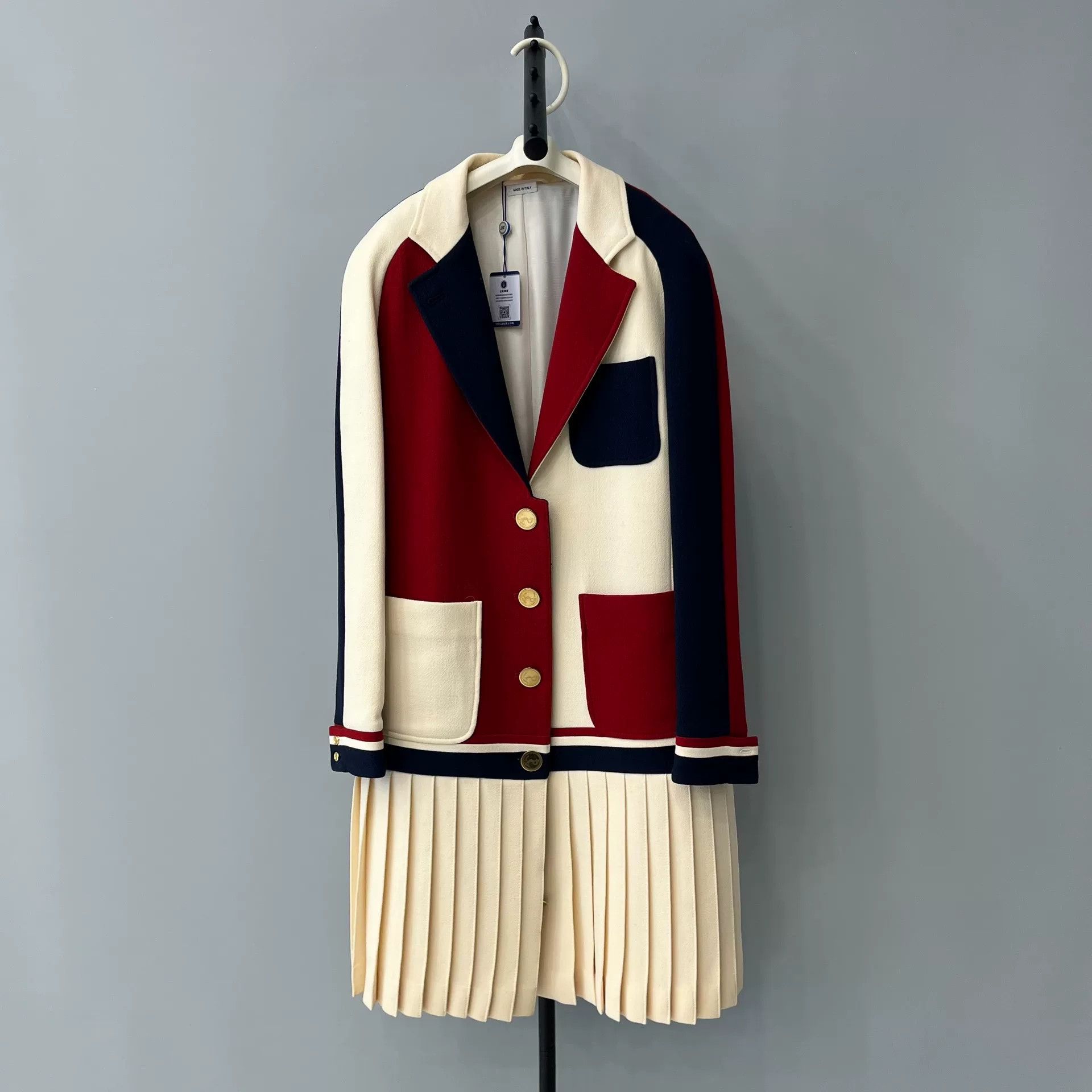 Thom Browne color-block wool dress by Thom Browne Size US S / EU 44-46 / 1 - 1 Thumbnail