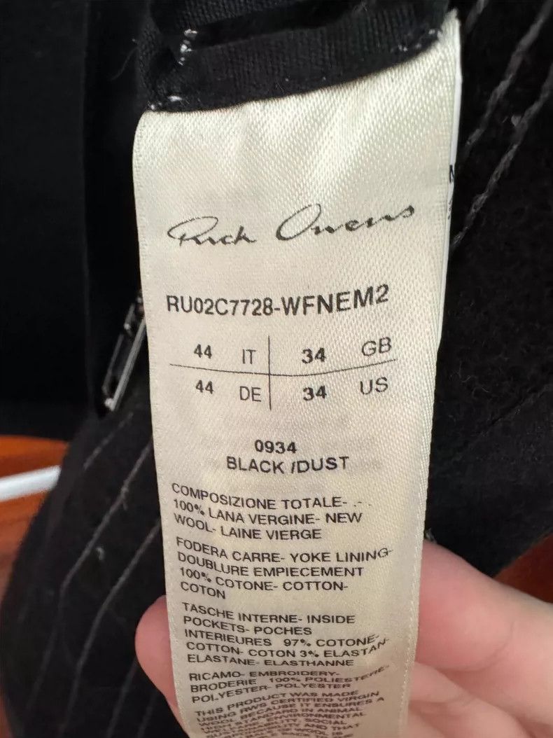 Rick Owens Rick Owens size 34 23 FW mainline ray wool jacket Size US M / EU 48-50 / 2 - 3 Thumbnail