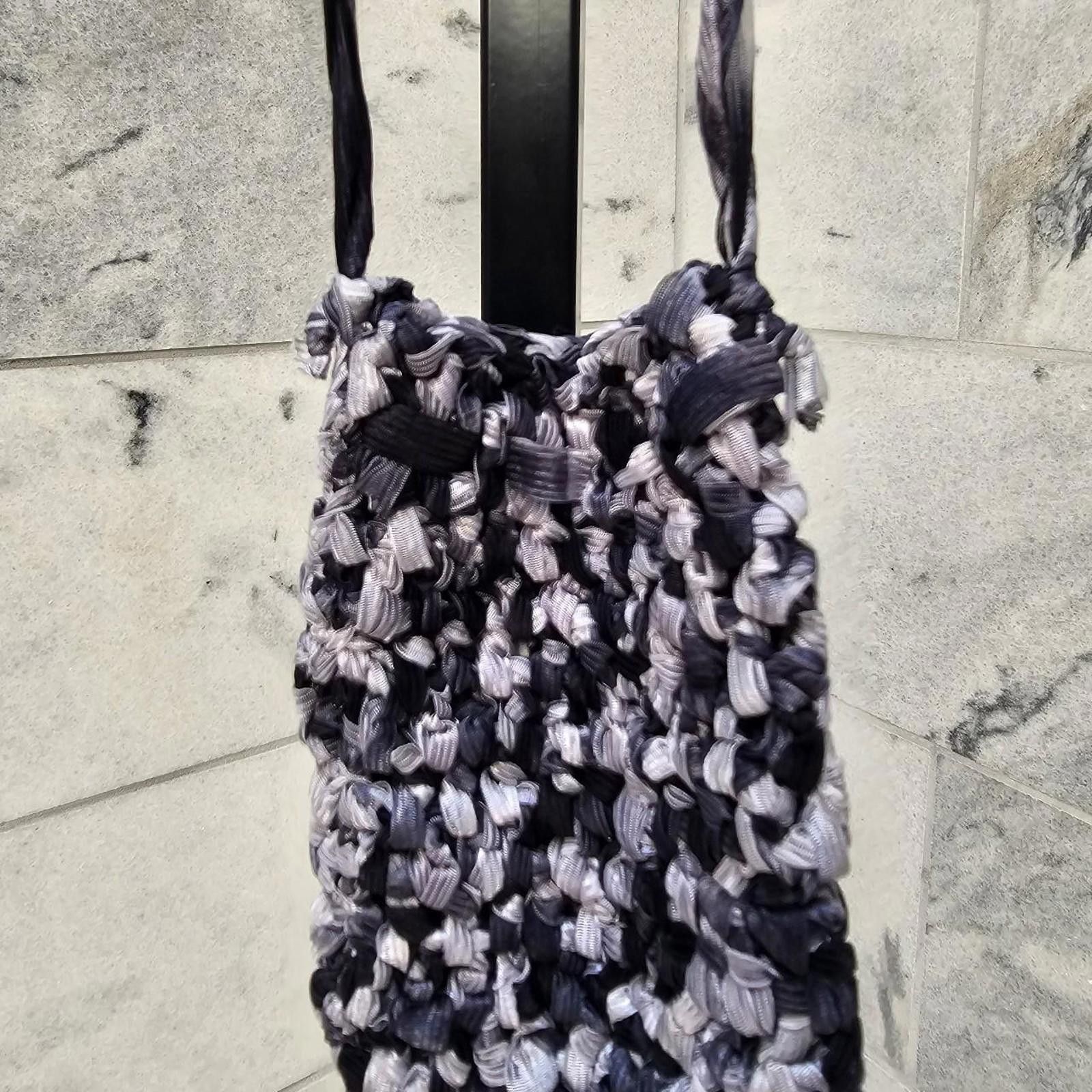 Other Women's Black and Silver Handmade Crochet Bag Size ONE SIZE - 2 Thumbnail