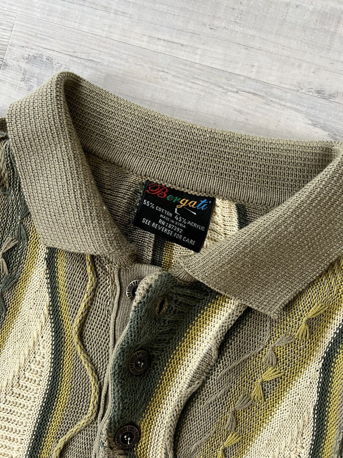 Coogi Vintage 90's Coogi Style Tundra Polo 3D Knit Sweater Size US L / EU 52-54 / 3 - 3 Thumbnail