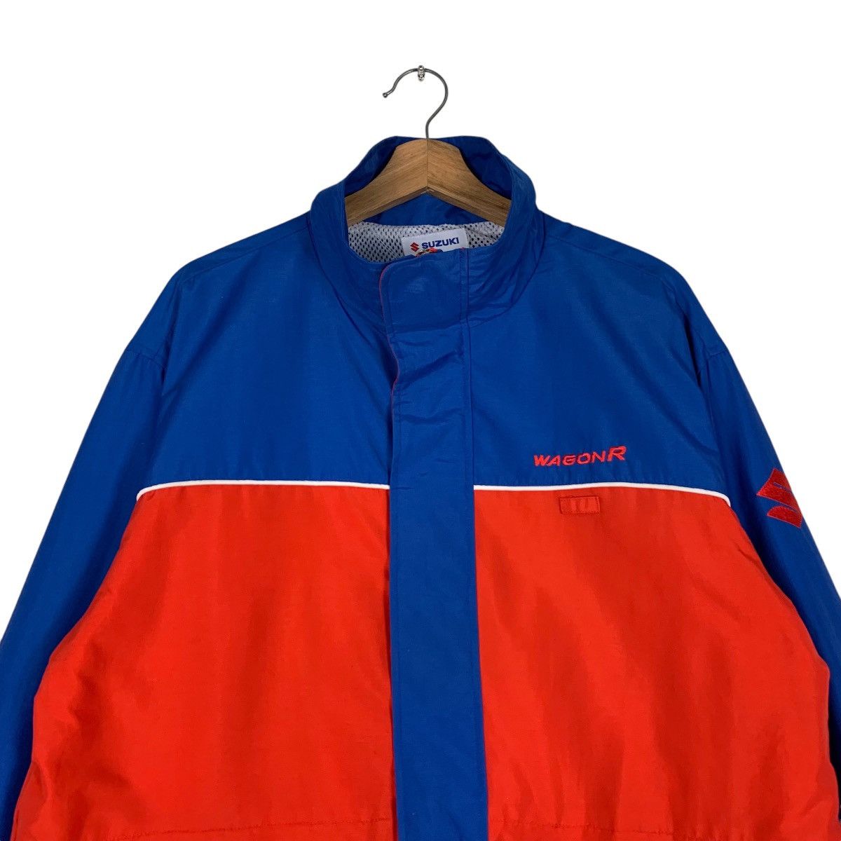 Vintage SUZUKI WAGON R Red Blue Coloblock Jacket #1272-C57 Size US L / EU 52-54 / 3 - 4 Thumbnail