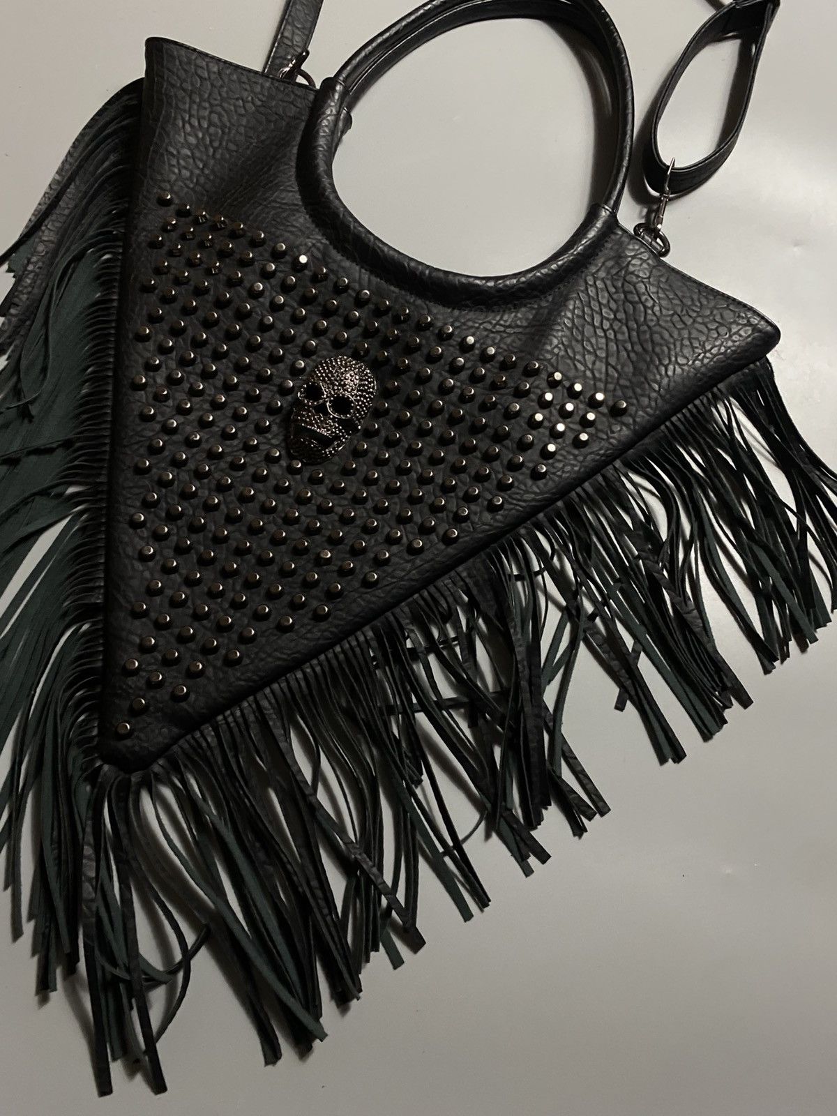 Japanese Brand Alexander McQueen style avant garde skull leather handbag Size ONE SIZE - 8 Thumbnail