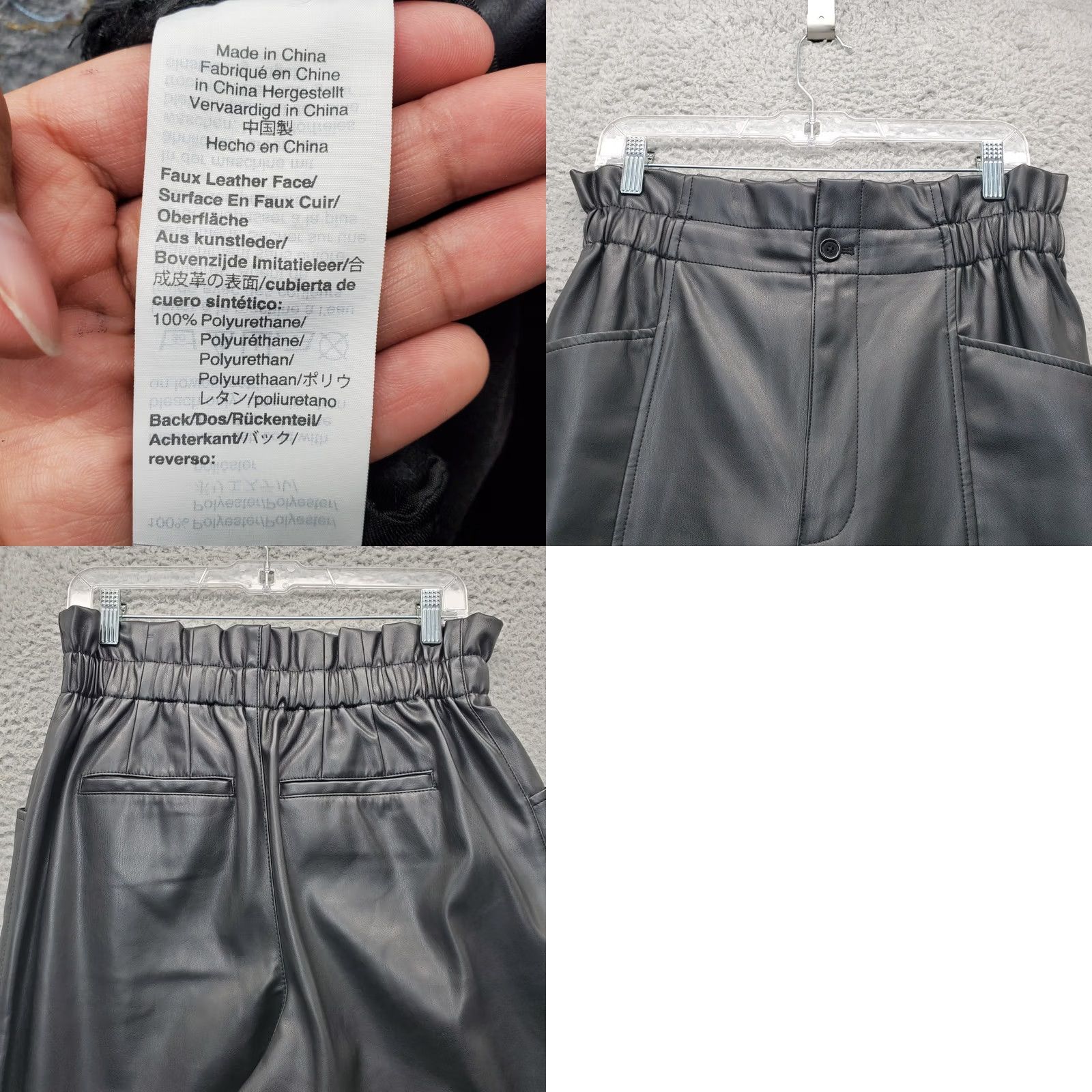Madewell Madewell Womens Pants 6 Black High Rise Elastic Waist Paperbag Vegan Faux Leather 100% Polyurethane Size 28" / US 6 / IT 42 - 8 Thumbnail