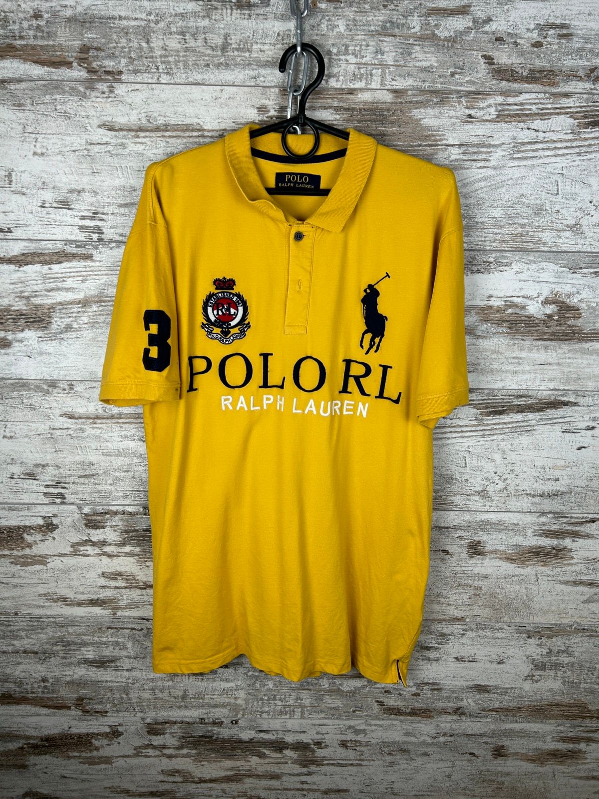 Pre-owned Polo Ralph Lauren X Vintage Mens Vintage Polo Ralph Laurent Polos Y2k T-shirt Streetwear In Yellow