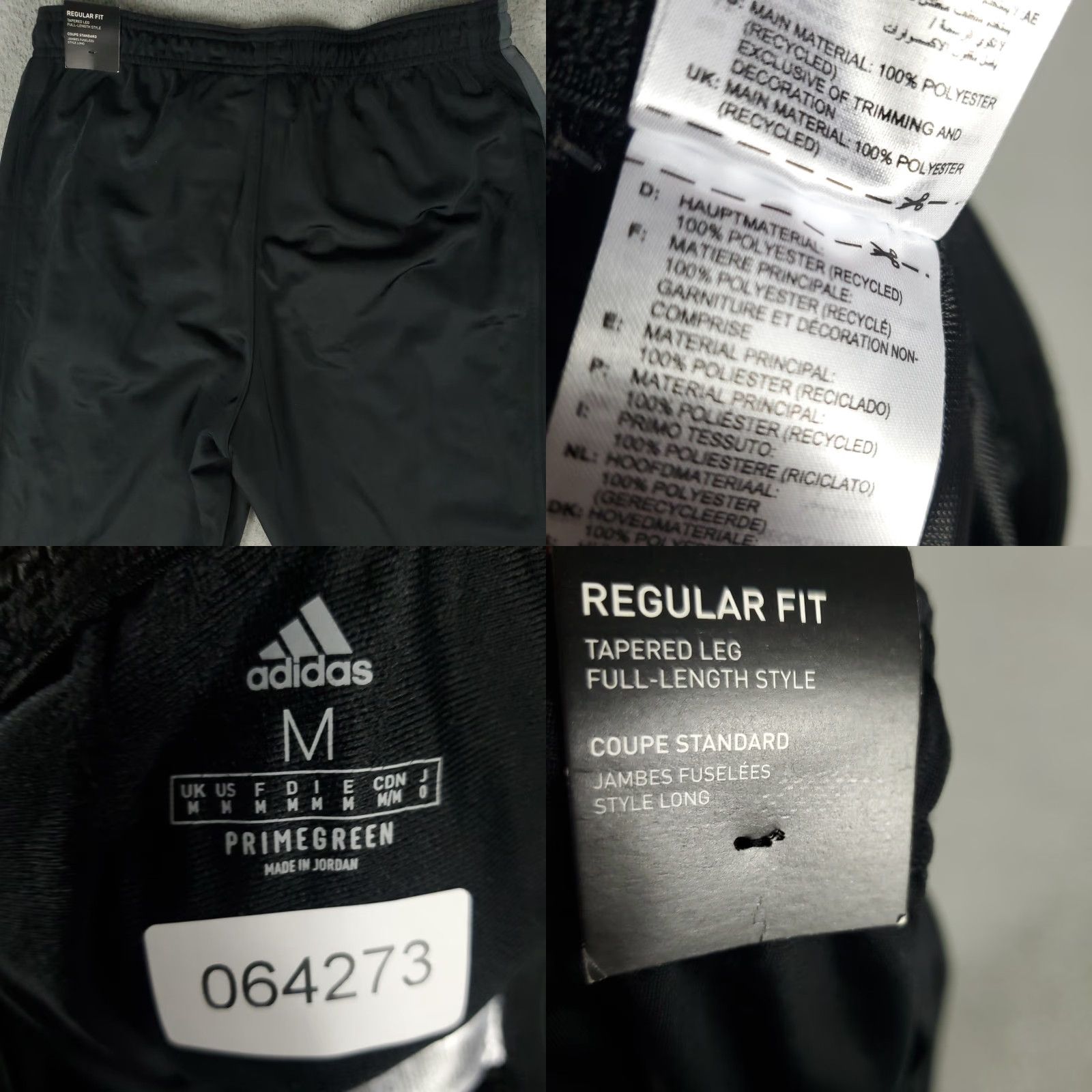 Adidas Adidas Pants Mens Medium Black Trico Ankle Zip Tapered Sweatpants Joggers Athletic Regular Fit Size US 31 - 8 Thumbnail