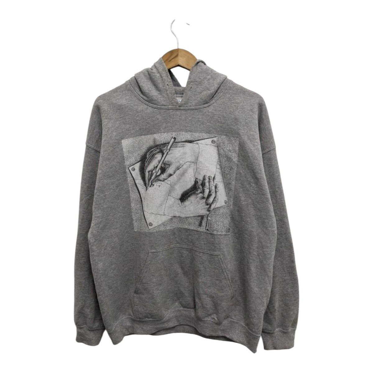 Other Vintage Mc Escher Drawing Hands Pullover Hoodie Size US L / EU 52-54 / 3 - 1 Thumbnail
