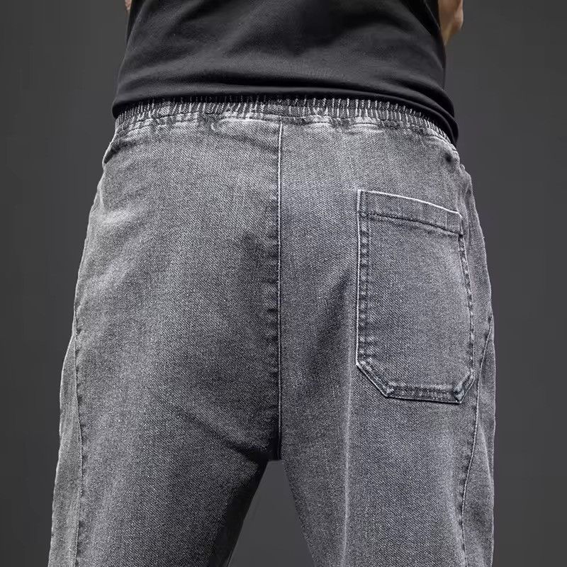Japanese Brand Elastic Waist Black Cargo Jeans Men Size US 31 - 8 Thumbnail