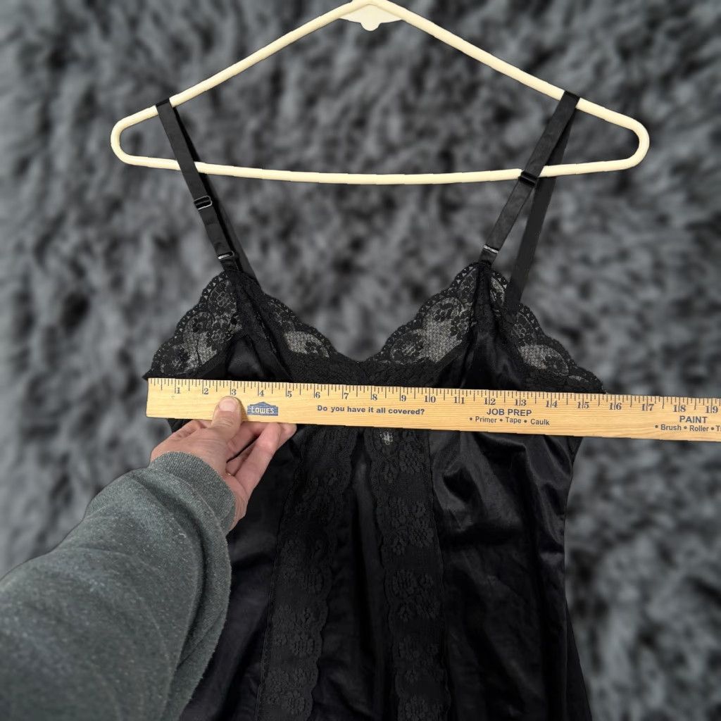 Vintage Vintage Powers Model Slip Dress Womens XS Black Lace Nylon Satin Coquette Goth Dress Slip Women's XS Black Nylon Satin Lace Coquette Goth Size XS / US 0-2 / IT 36-38 - 1 Thumbnail