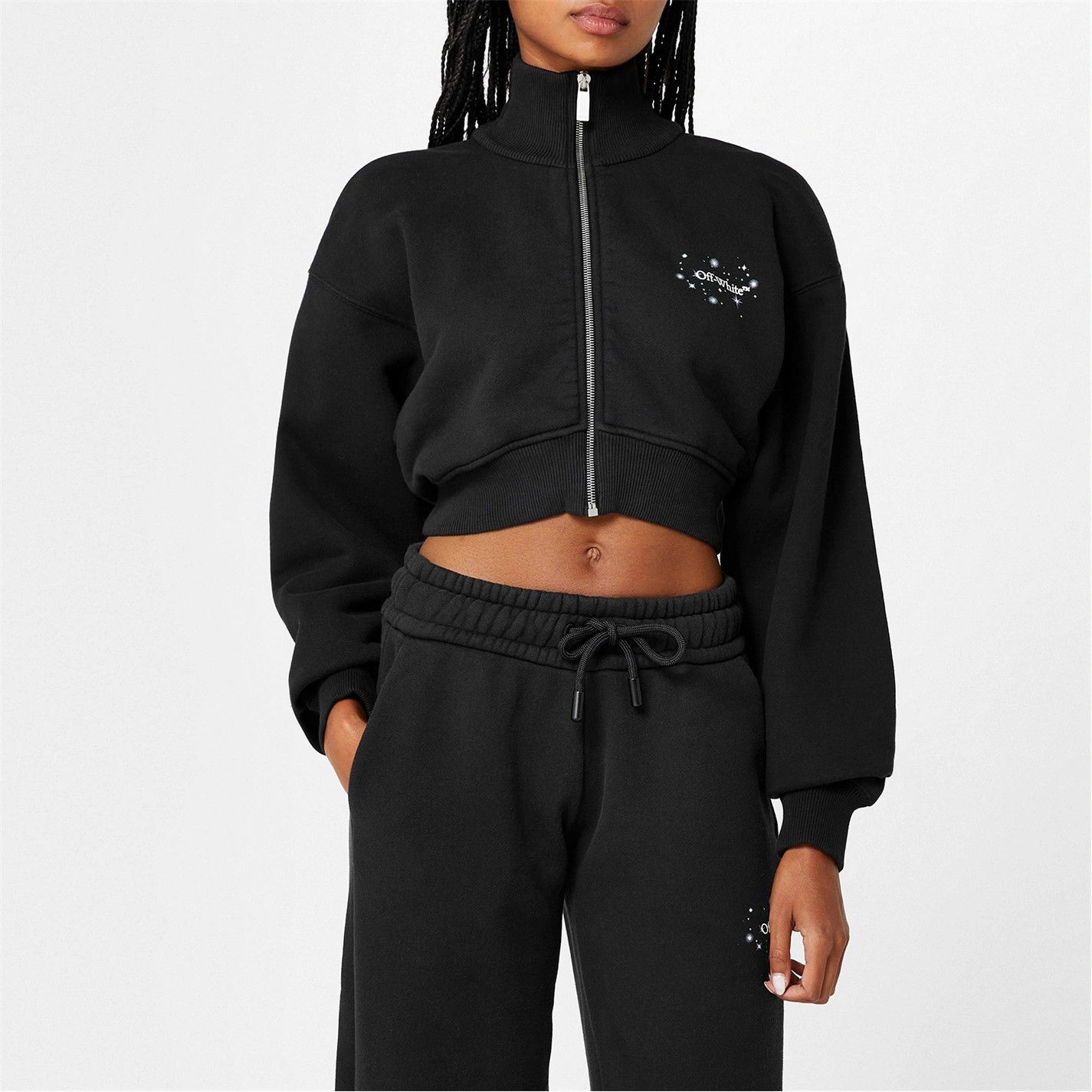 Off-White o1g2r1mq1224 Cropped Hoodie in Black Size XS / US 0-2 / IT 36-38 - 4 Thumbnail