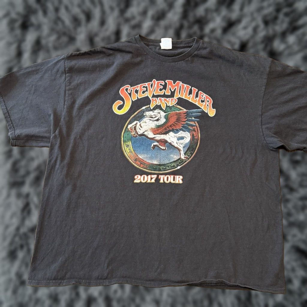 Vintage Steve Miller Band T Shirt Men's 3XL Black Concert Tour 2017 Double Sided Size US XXL / EU 58 / 5 - 1 Thumbnail