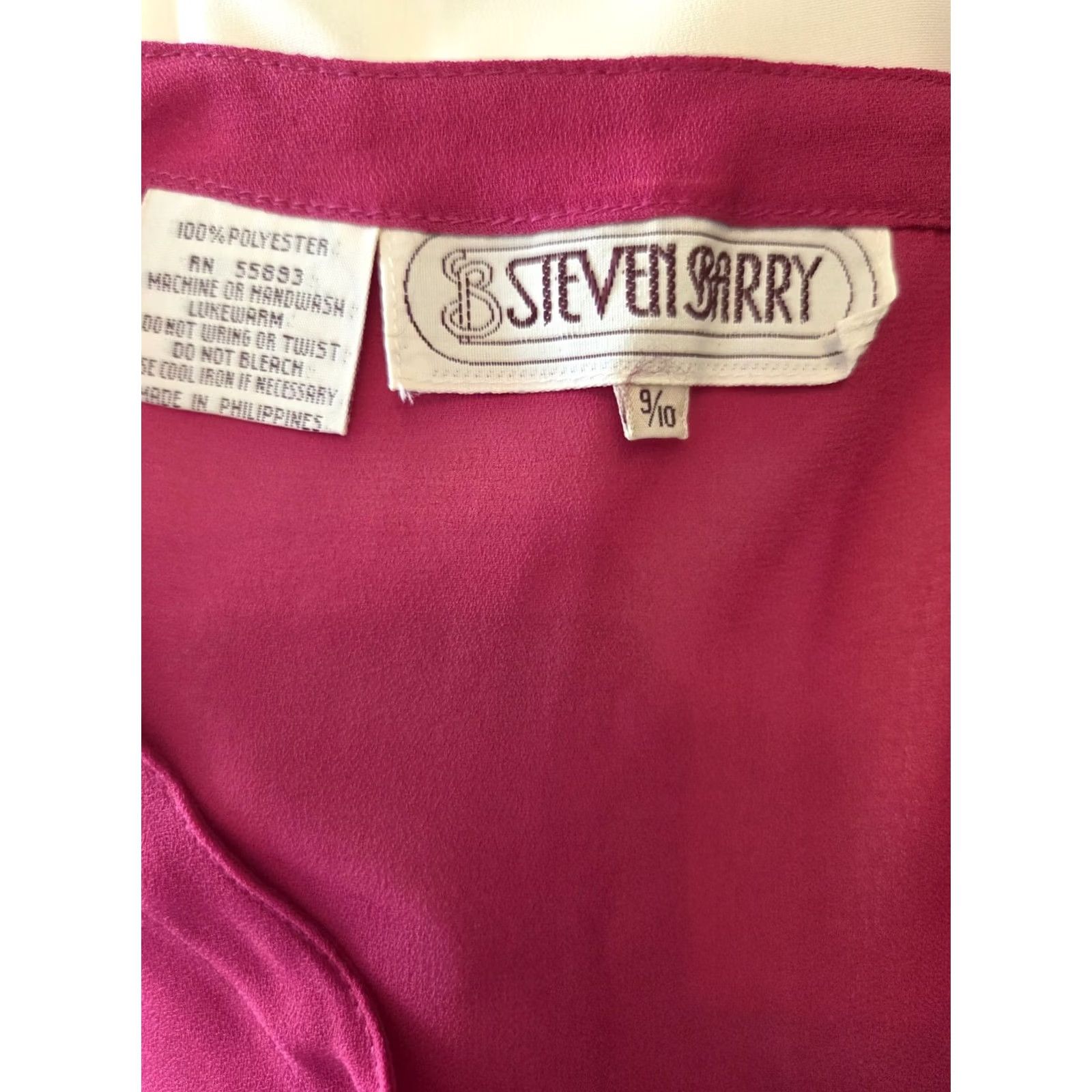 Vintage VINTAGE Steven Barry Shirt 80s Tunic Top Pink Button Front Sheer Lightweight 9/10 WomenS Size M / US 6-8 / IT 42-44 - 7 Thumbnail