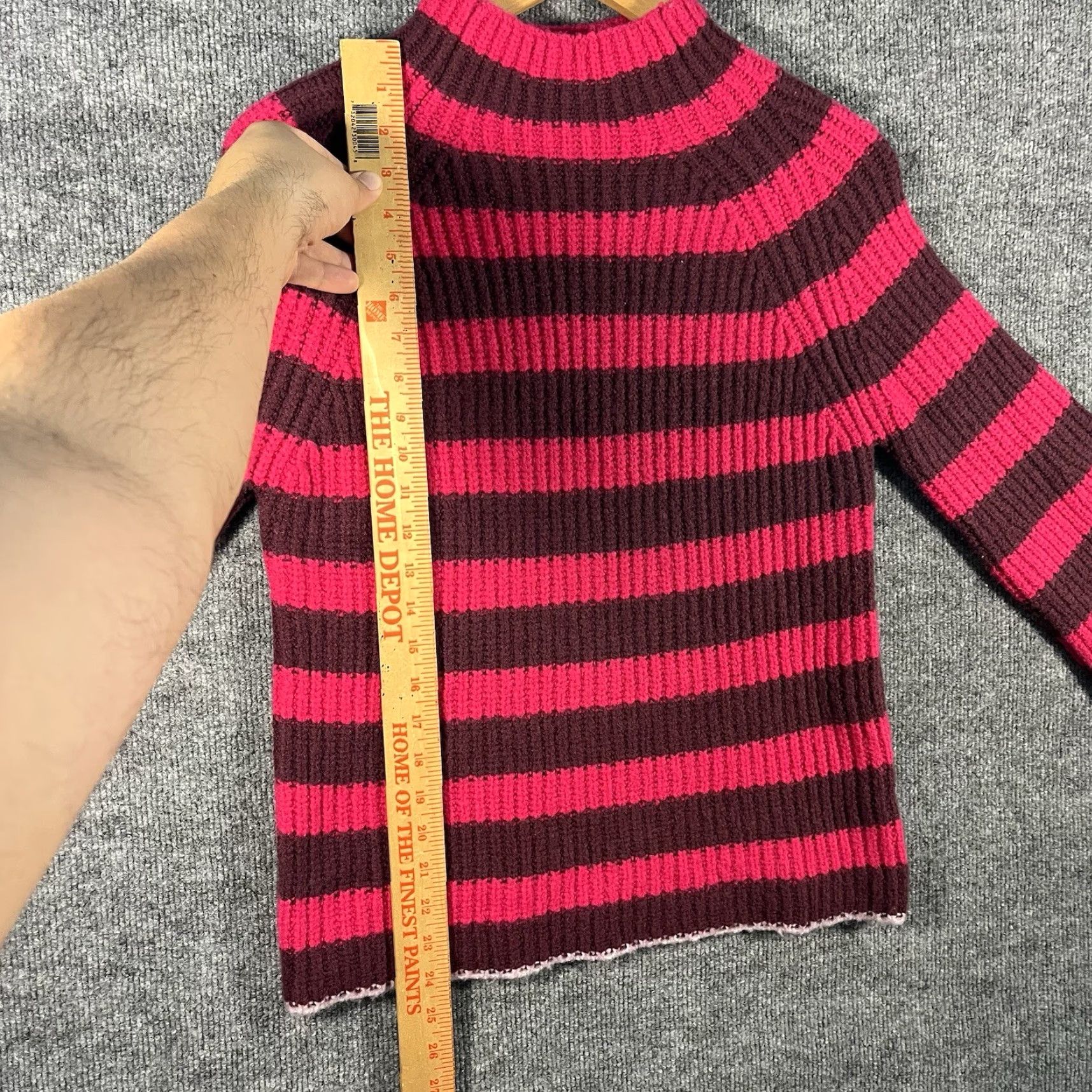Anthropologie Maeve Anthropologie Womens Striped Turtleneck Sweater Pink Size Small Wool Size S / US 4 / IT 40 - 6 Thumbnail