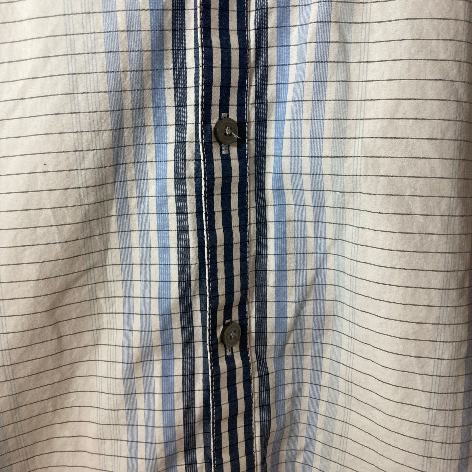 Alfani Alfani Men’s Striped Plaid Button Up Short Sleeve Shirt Size US XL / EU 56 / 4 - 10 Thumbnail