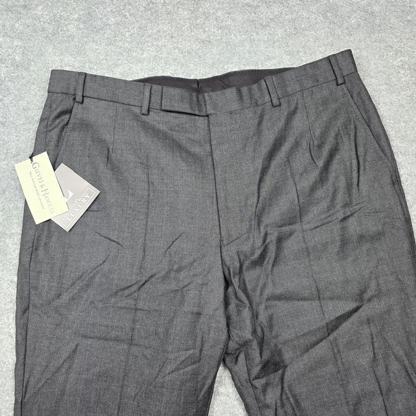 Gieves & Hawkes Gieves & Hawkes Pants Mens 38x34 Gray Birdseye Wool Dress Trousers Lined Office Size US 38 / EU 54 - 2 Thumbnail