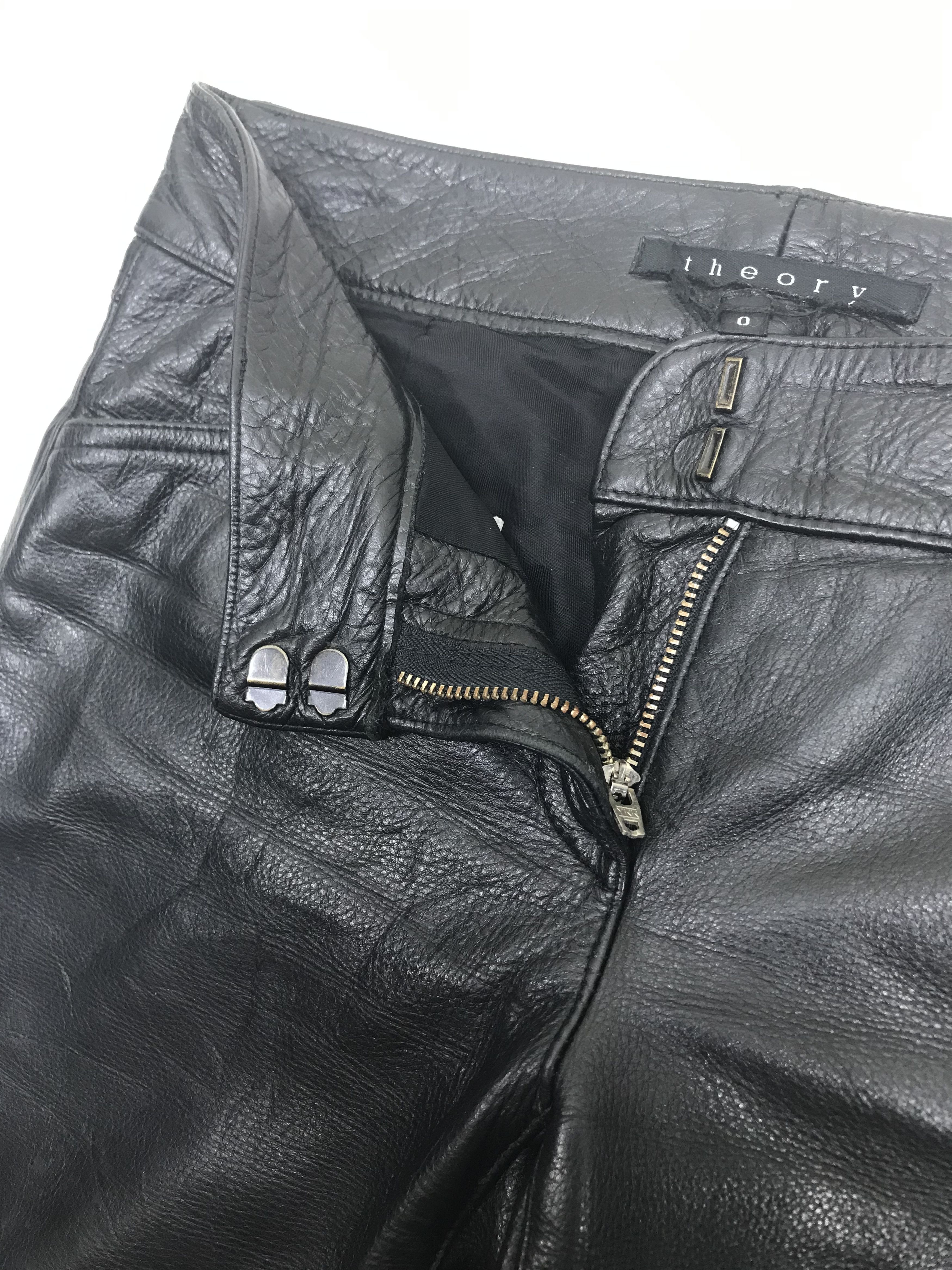 Theory Vintage Theory Black Leather Pants Size 26" / US 2 / IT 38 - 9 Thumbnail