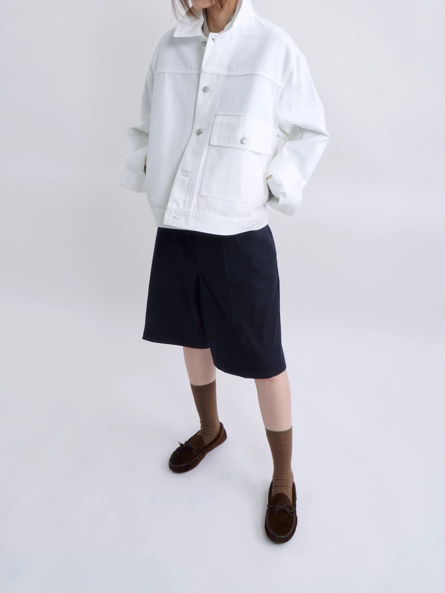 Studio Nicholson STUDIO NICHOLSON Type-1 White Denim Short Jacket Size M / US 6-8 / IT 42-44 - 1 Thumbnail