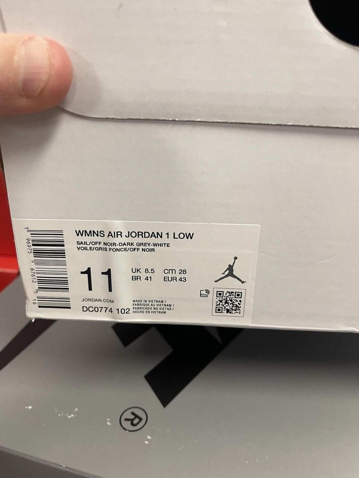 Nike Size 11 - Nike Air Jordan 1 Low Shoes 'Dark Gray' Sail White Size US 11 / IT 41 - 9 Thumbnail