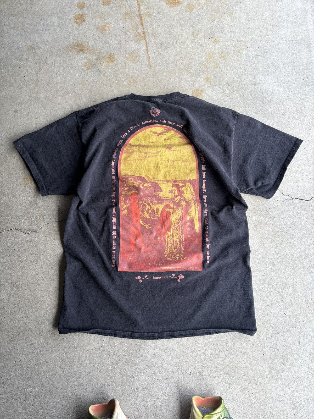 Empyre × Vintage Crazy Empyre Boxy Faded Black Skater Tee Virgin Mary Style Size US L / EU 52-54 / 3 - 2 Thumbnail