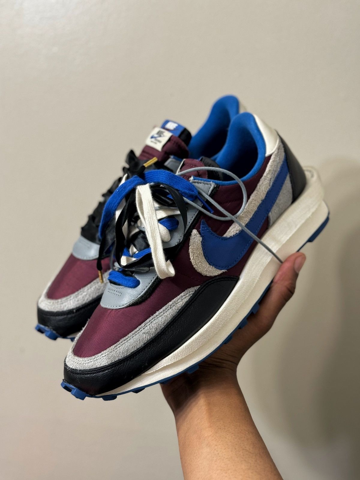 image of Nike Sacai X Undercover X Ldwaffle Shoes in Maroon, Men's (Size 11.5)