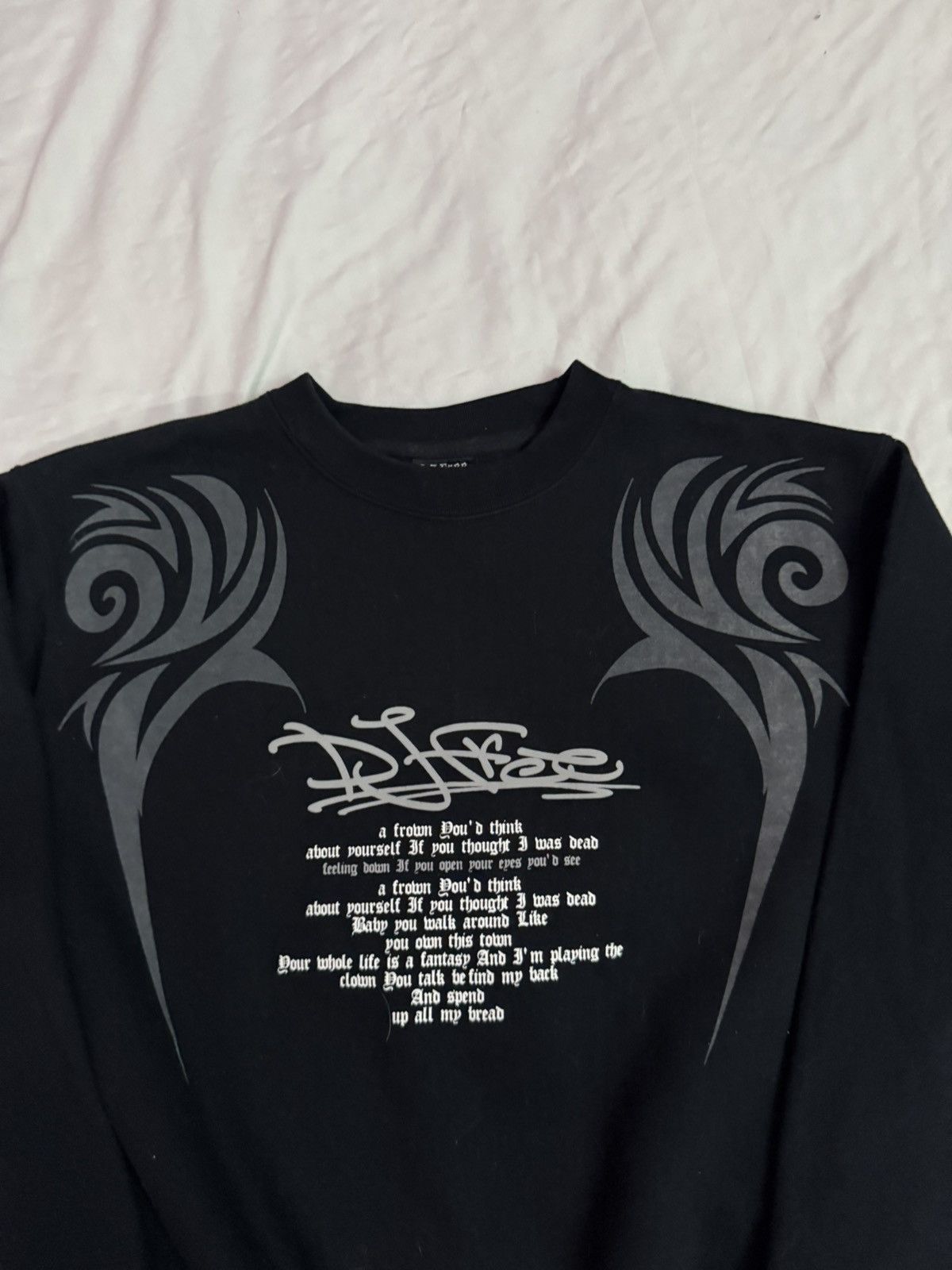 If Six Was Nine 2000s Tribal Japanese Gothic Poem y2k Sweatshirt Size US L / EU 52-54 / 3 - 4 Thumbnail