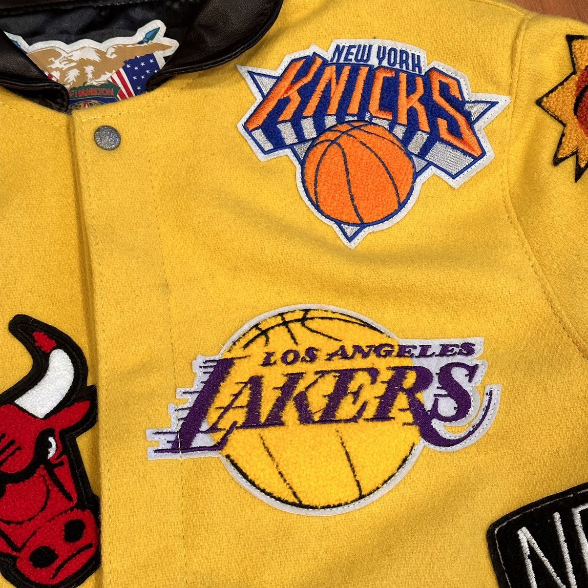 Jeff Hamilton × NBA Jeff Hamilton NBA Collage Wool and Leather Jacket Size M New Size US M / EU 48-50 / 2 - 3 Thumbnail
