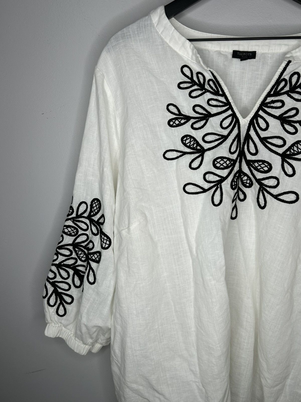 Talbots Talbots Black and White Embroidered Linen Blend Top Size 3X Size 3XL / US 20-22 - 7 Thumbnail
