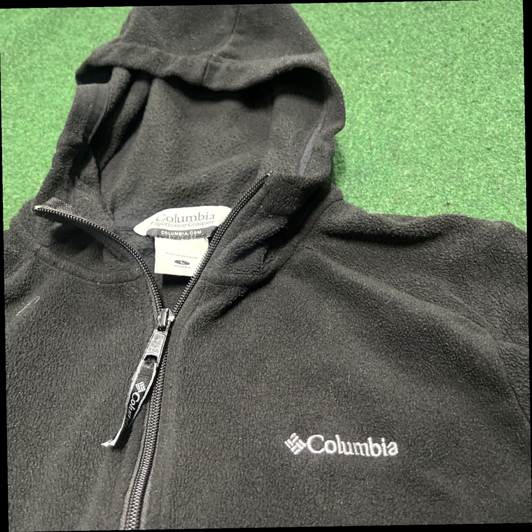 Vintage Columbia Hoodie Womens Large Black Hooded Zip Up Outdoor Casual Sweatshirt Fleec Size L / US 10 / IT 46 - 6 Thumbnail
