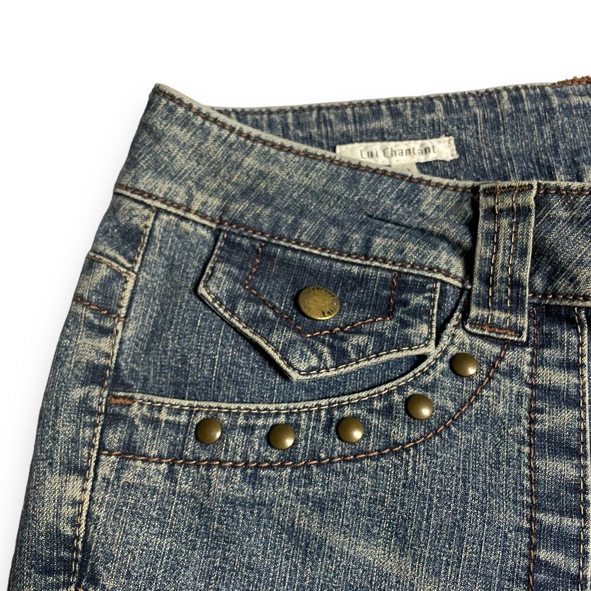 If Six Was Nine 🇯🇵 VINTAGE LUIS CHANTANT FLARE DENIM PANTS Size US 30 / EU 46 - 6 Thumbnail