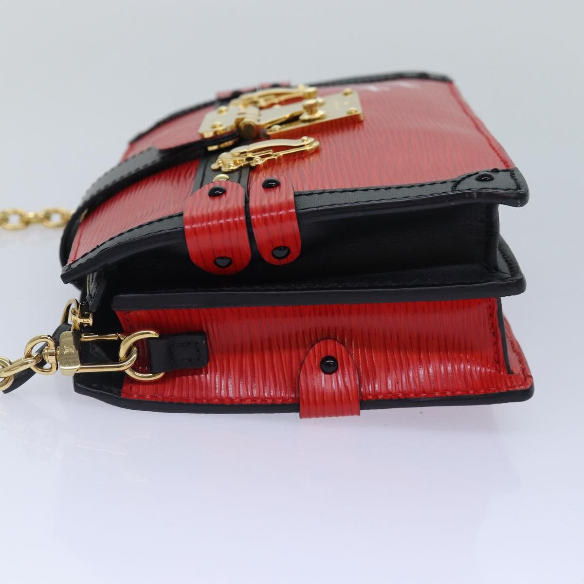 LOUIS VUITTON Epi Trunk Clutch Shoulder Bag Red Black M51697