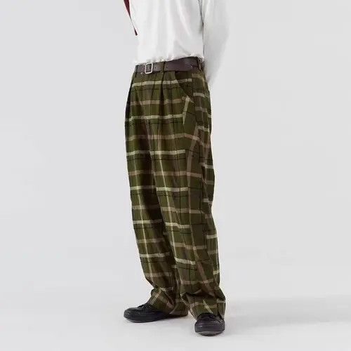 Japanese Brand 20AW Indigo Union Japan Grey Brown Checked Casual Pants Size US 31 - 3 Thumbnail
