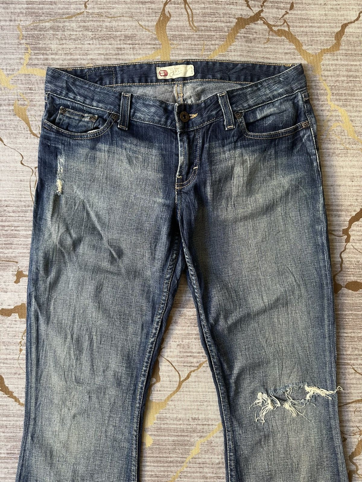 Japanese Brand FLARE Bike Denim Distressed Low Rise Jeans Size US 32 / EU 48 - 6 Thumbnail