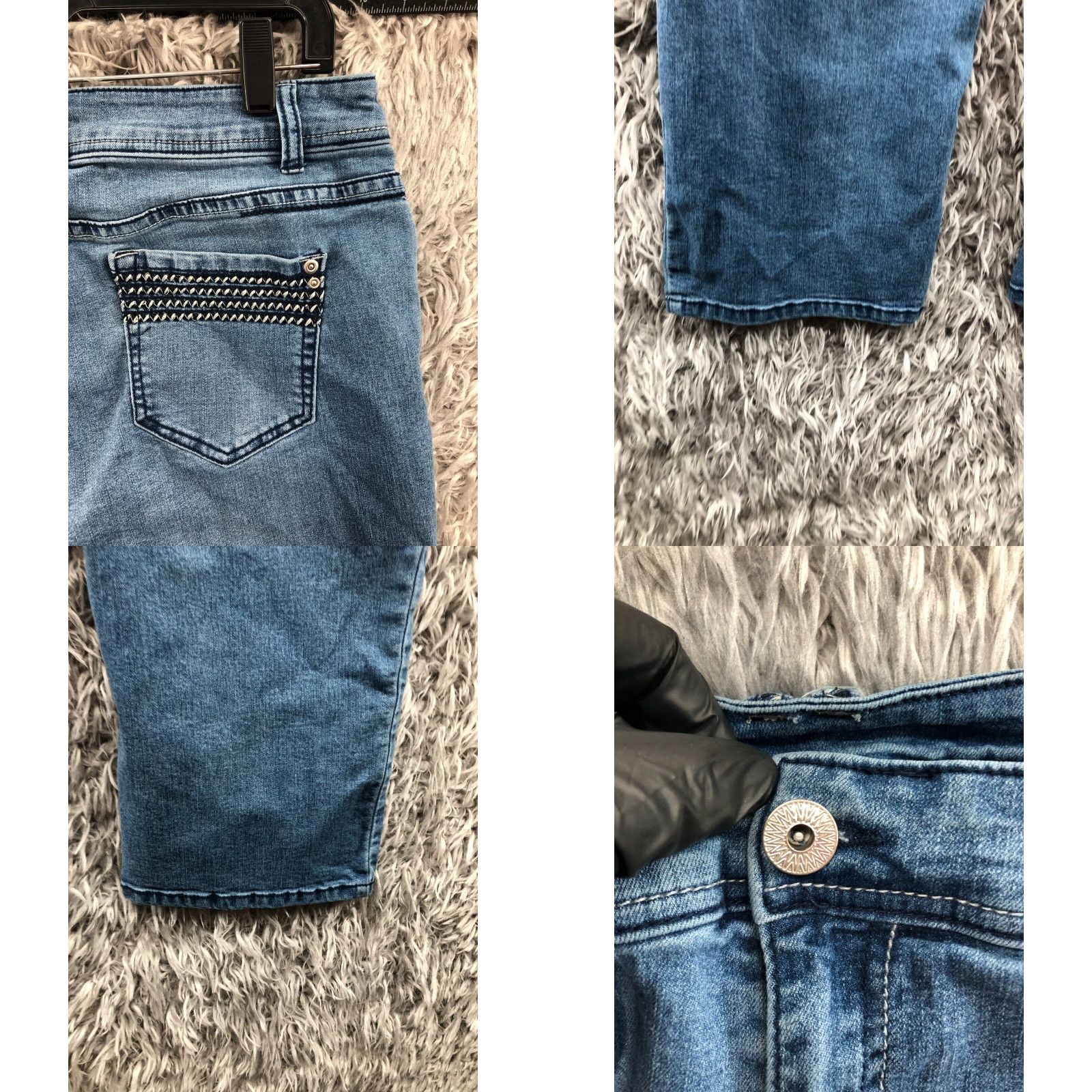 Vintage Christopher & Banks Crop Jeans Size 12 Womens Medium Wash Blue Jeans Crop Style 5-Pocket Regular Rise Belt Loops Denim Cotton Size 34" / US 12 / IT 48 - 8 Thumbnail