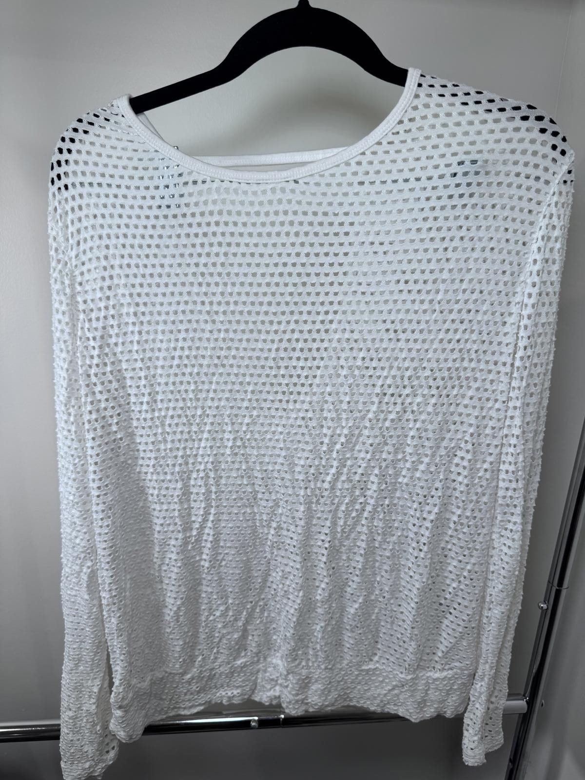 Other Kensie White Mesh Long Sleeve Knit Top XL Size XL / US 12-14 / IT 48-50 - 1 Thumbnail