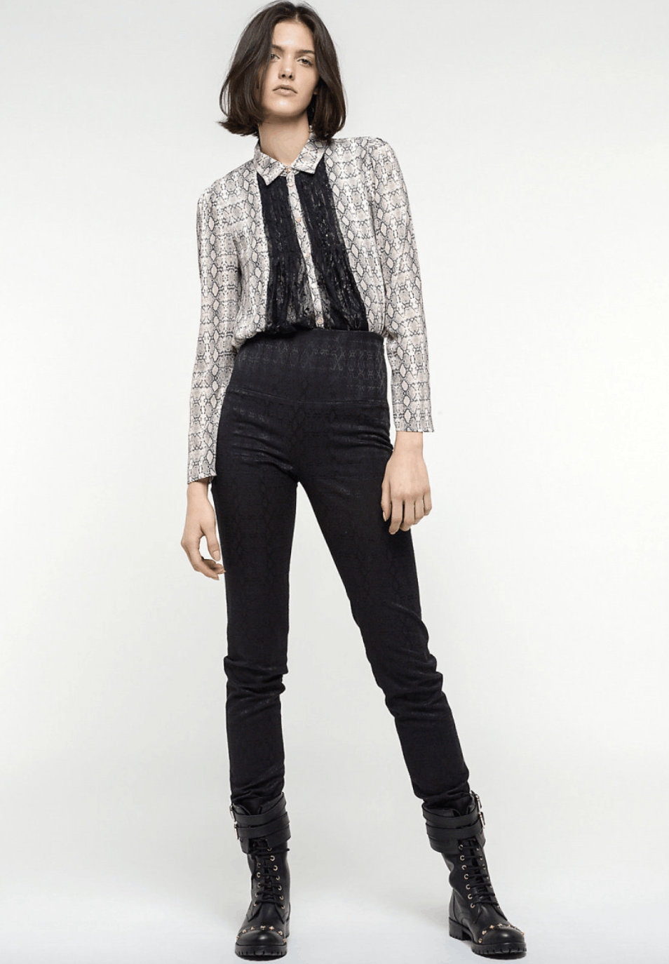 Designer × Patrizia Pepe Patrizia Pepe Black Jacquard Slim Fit High Waist Pants Size 28" / US 6 / IT 42 - 1 Thumbnail