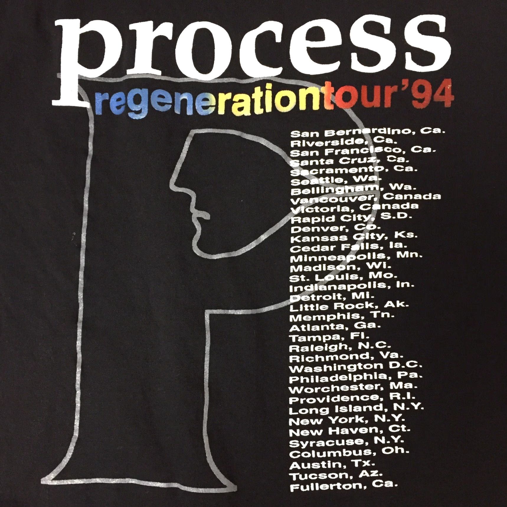Vintage VTG Murina Regeneration Shirt Black 1994 Tour Tee 100% Cotton Adult XL Short Sleeve Men Mens Punk Band Tee Single Stitch Size US XL / EU 56 / 4 - 6 Thumbnail