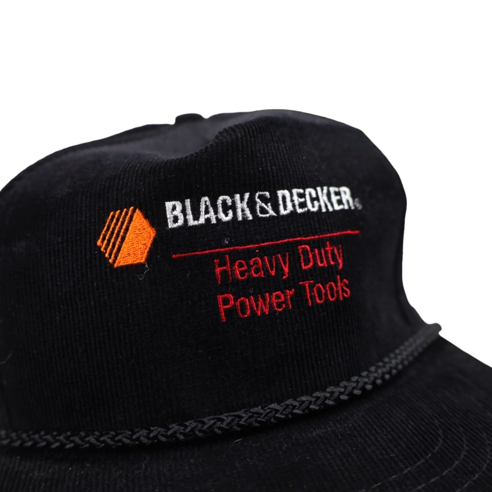 Vintage VINTAGE Black & Decker Corduroy Snapback Hat Black Hat OS Men Snapback Black & Decker Corduroy Vintage Size ONE SIZE - 3 Thumbnail
