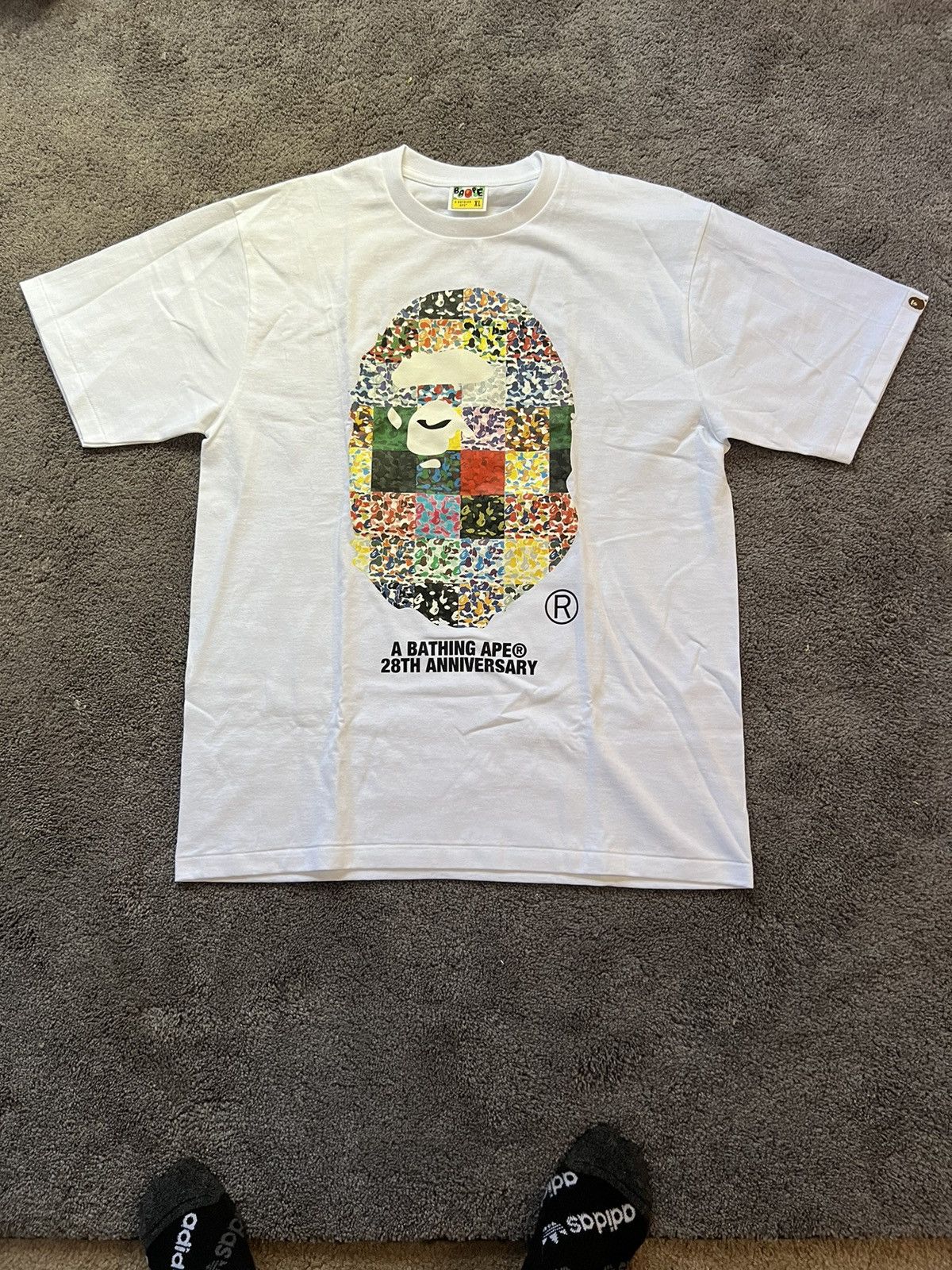 image of Bape 28Th Anniversary Ape Head Tee, Men's (Size XL)