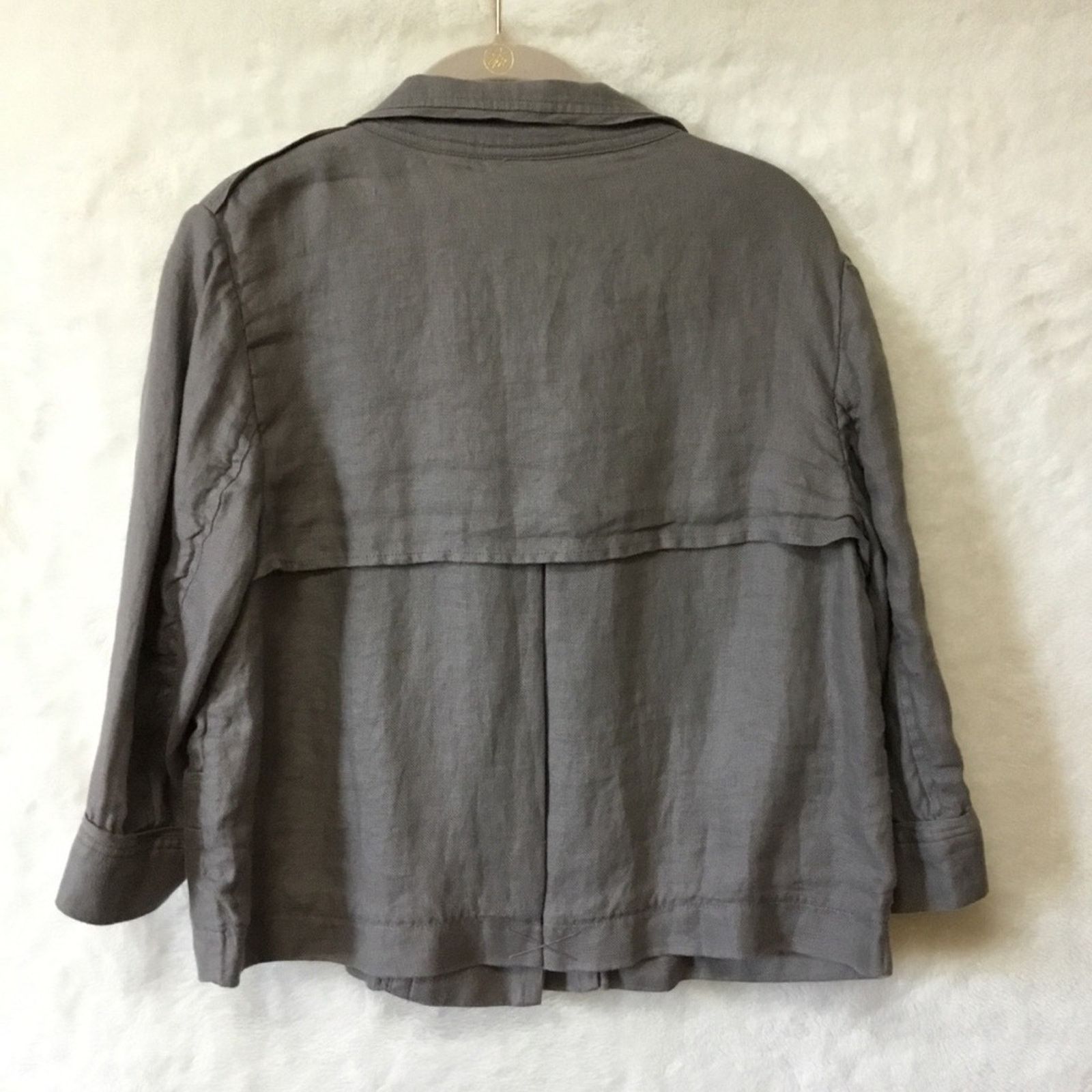 Coldwater Creek Coldwater Creek Gray Linen Jacket Size S / US 4 / IT 40 - 5 Thumbnail
