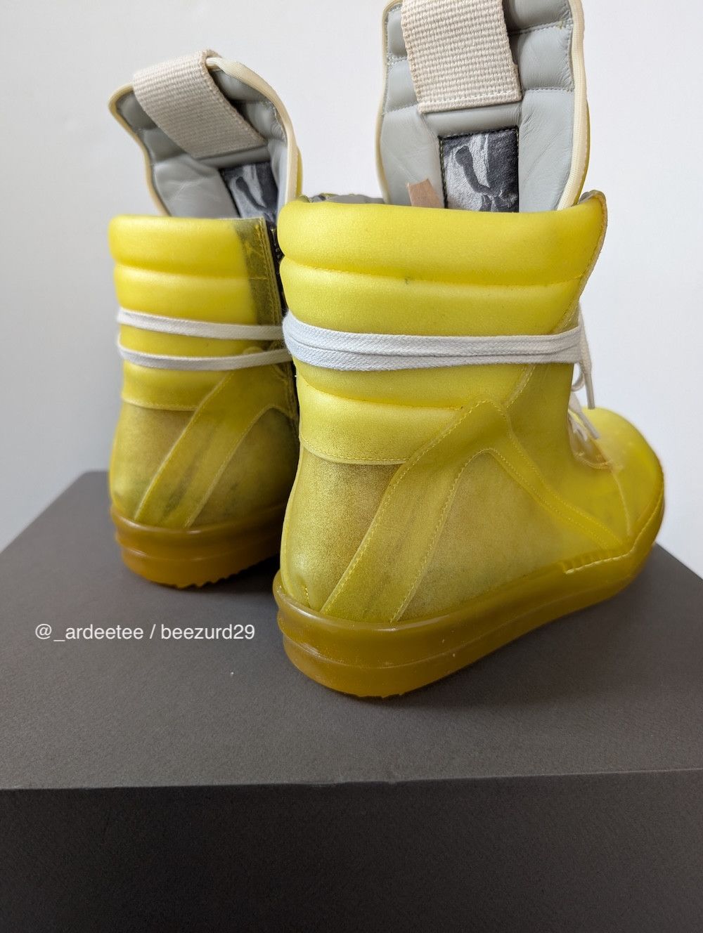 Rick Owens *NEW* APPARITION SEMI-TRANSPARENT LEATHER GEOBASKET SNEAKERS Size US 9 / EU 42 - 9 Thumbnail