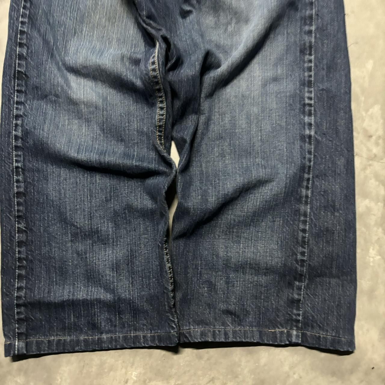 Japanese Brand × Vintage Crazy Vintage Y2K/2000s Baggy Grunge Dark Wash Skater Denim Jeans! Size US 34 / EU 50 - 6 Thumbnail